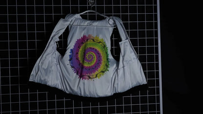 LED fiber optic hooded vest, phone app remote controlled, all colors