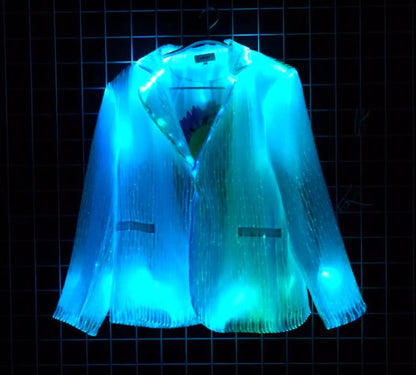 LED fiber optic suit jacket, sport coat, blazer, phone app remote controlled, all colors