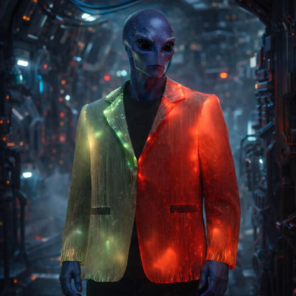LED fiber optic suit jacket, sport coat, blazer, phone app remote controlled, all colors